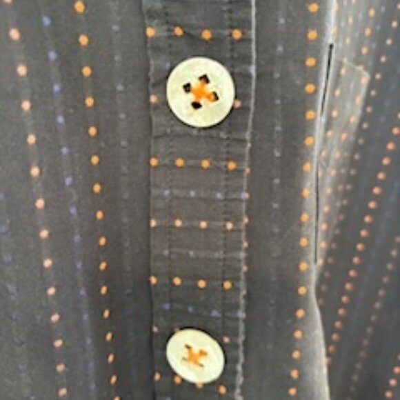 Flatiron Workshop Navy Blouse with colored threads - Picture 2 of 4